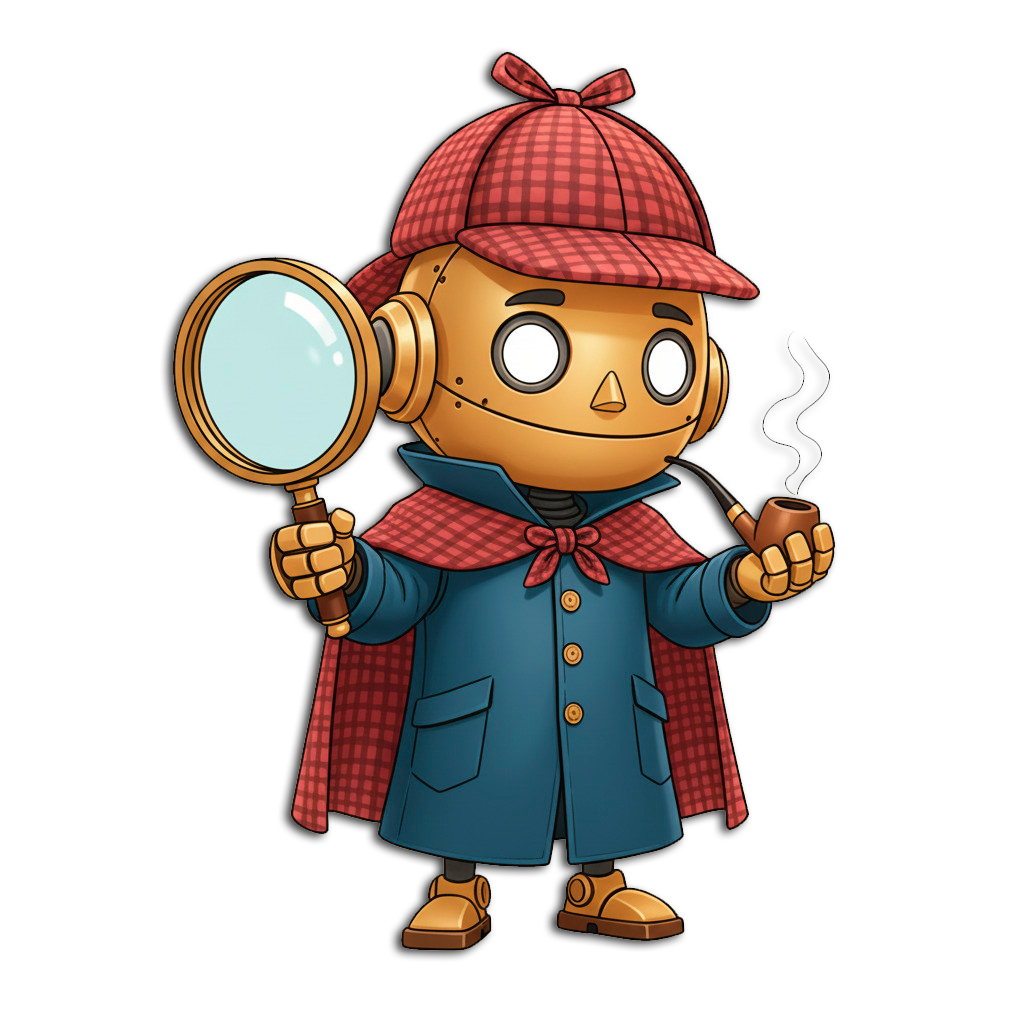 Робот-детектив SherlockWatch с лупой и трубкой